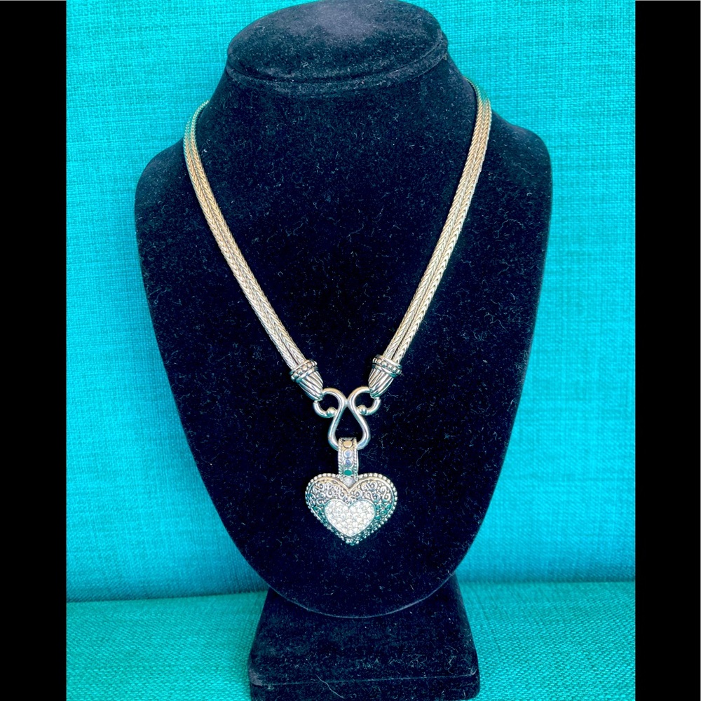 Lia Sophia Silver & Diamond Heart Necklace